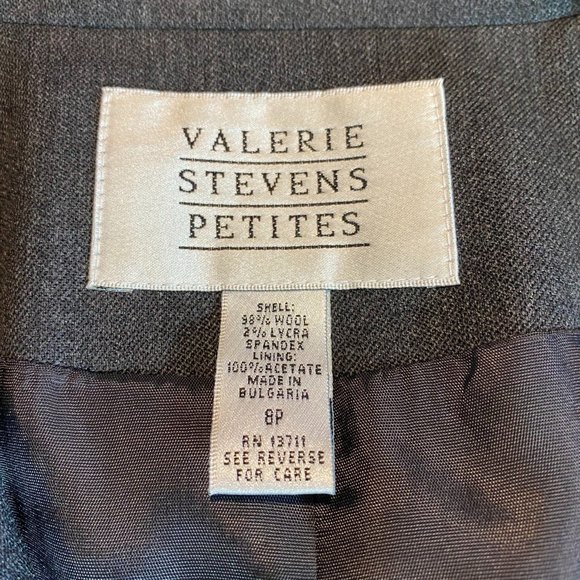 Valerie Stevens Wool Blend Blazer Petites Size 8P Black - Picture 6 of 6